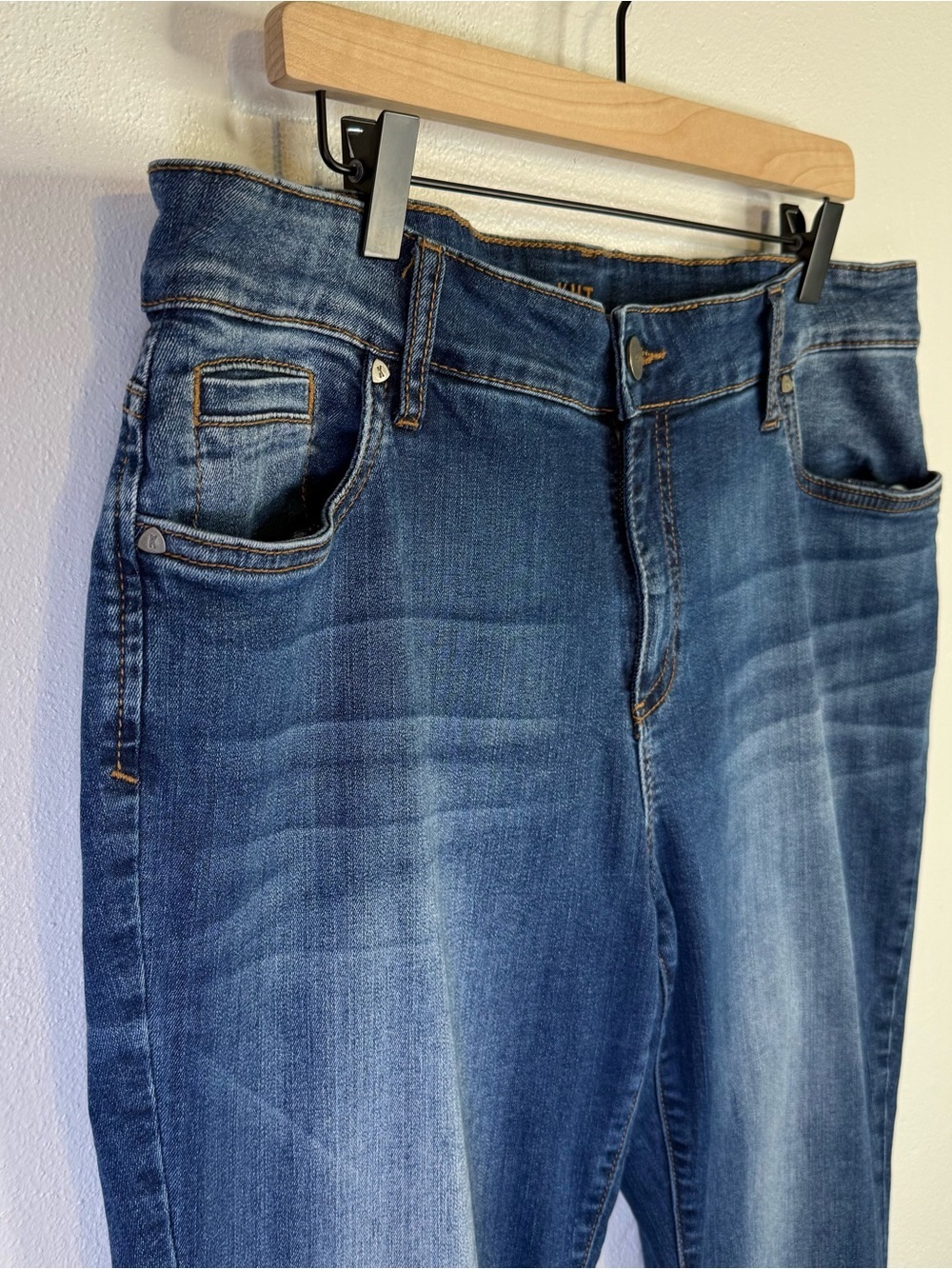 Kut from the Kloth Womens Boot Cut Cotton Denim Jeans Medium Blue Wash Size 16W - Picture 6 of 16